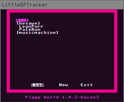 Screenshot of LittleGPTracker in its normal size; that is very small